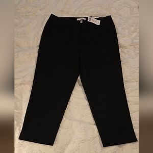 Chico's NWT Women's Black Cropped Pants, Chico's Size 2 (310)